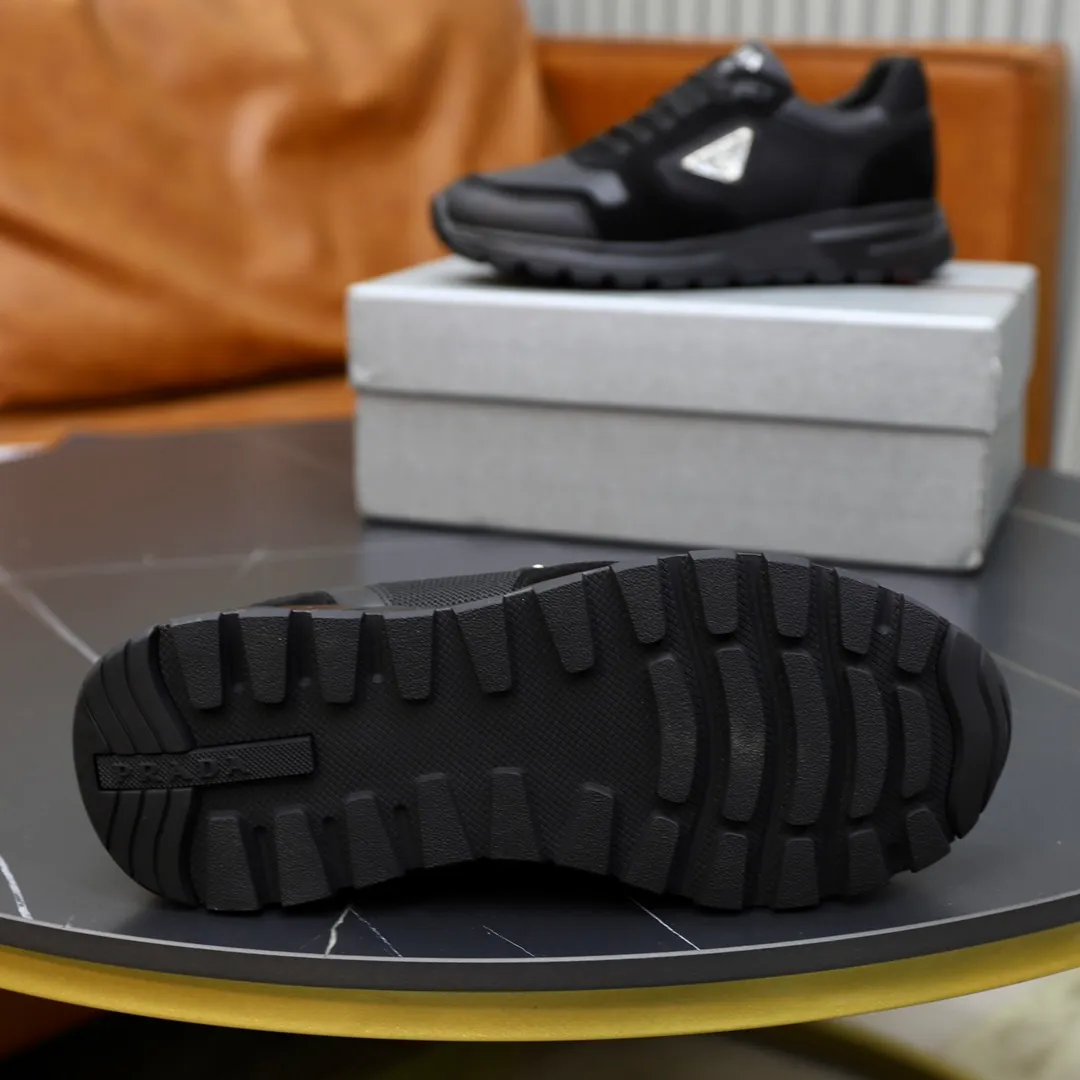 Men's shoes 💰600💰🙅‍♂️🙅‍♂️🙅‍♂️ [PRADA] Prada - High-end quality original order - Upper: Nappa calfskin, tumbled calfskin spliced stretch cloth surface, tongue high frequency brand logo - Lining: water-dyed cowhide - Outsole: ultra-light TPU foam rubber; two-color molded outsole -Ultra-high quality control and fine workmanship: outstanding (high-end, extravagance, grade) -Size: 38-44 (45 can be customized)
